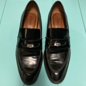 Coach Heath Block Heel Penny Loafer Size 8B